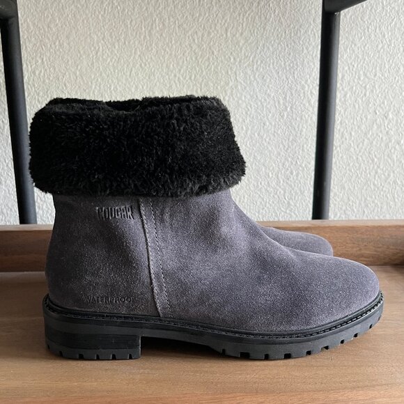 COUGAR Kendal Grey Suede Boots w/ Faux Fur Trim Sz. 8 NEW - Picture 2 of 10